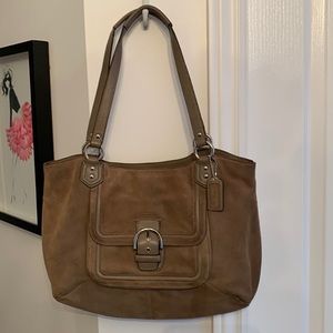 Beautiful coach bag in suede